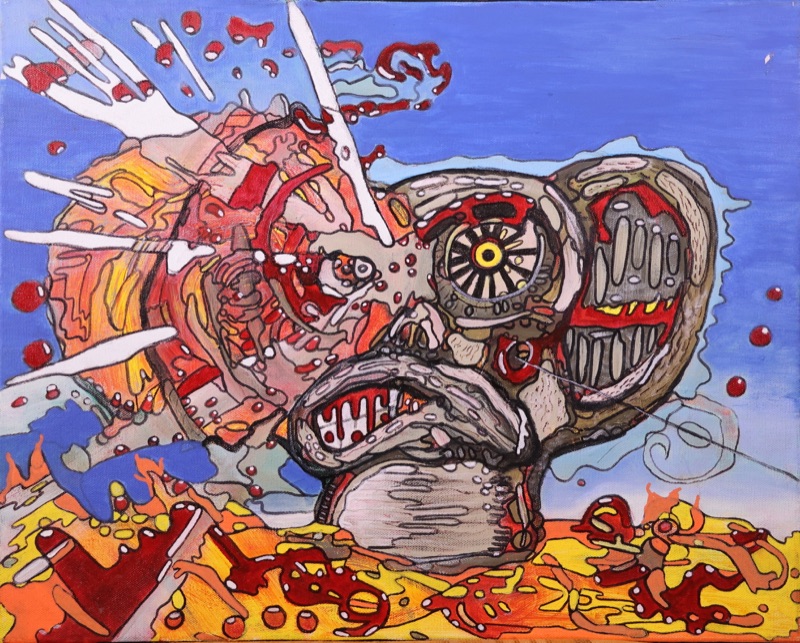 Shot in the Face - Oil painting by Scott Jelinek